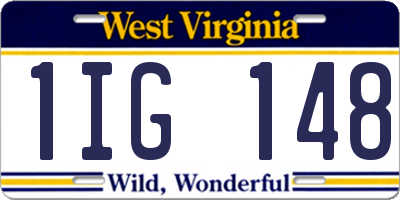 WV license plate 1IG148