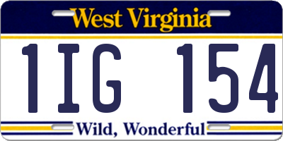 WV license plate 1IG154