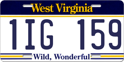 WV license plate 1IG159