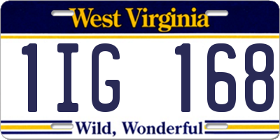 WV license plate 1IG168