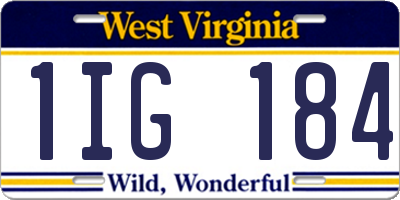WV license plate 1IG184