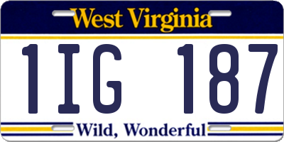 WV license plate 1IG187