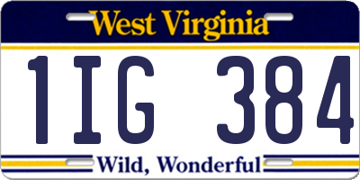 WV license plate 1IG384