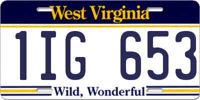 WV license plate 1IG653