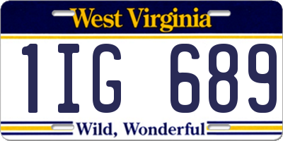 WV license plate 1IG689