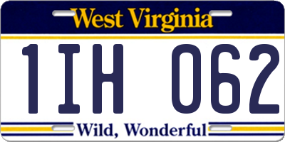 WV license plate 1IH062