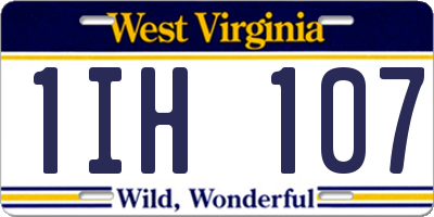 WV license plate 1IH107