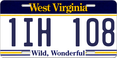 WV license plate 1IH108