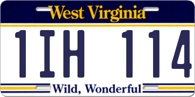 WV license plate 1IH114