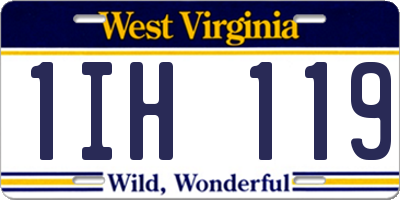 WV license plate 1IH119