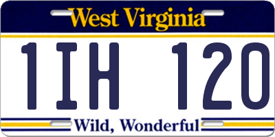WV license plate 1IH120