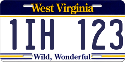 WV license plate 1IH123