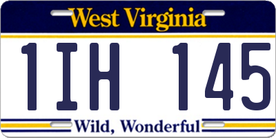 WV license plate 1IH145