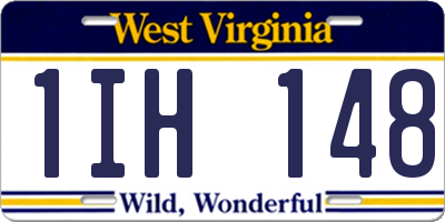 WV license plate 1IH148