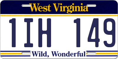 WV license plate 1IH149