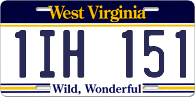 WV license plate 1IH151