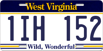 WV license plate 1IH152