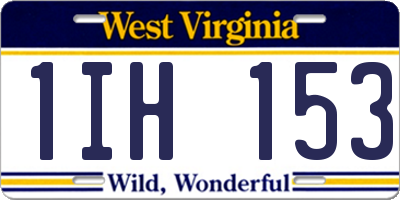 WV license plate 1IH153
