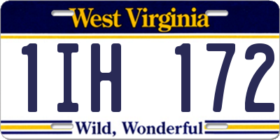 WV license plate 1IH172