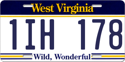 WV license plate 1IH178