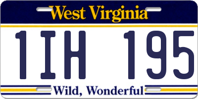 WV license plate 1IH195