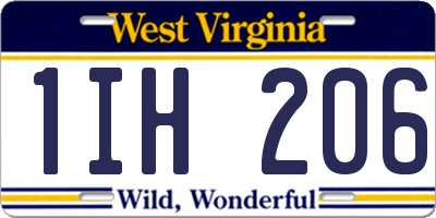 WV license plate 1IH206