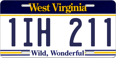 WV license plate 1IH211