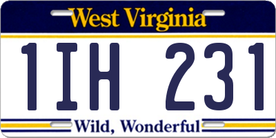 WV license plate 1IH231
