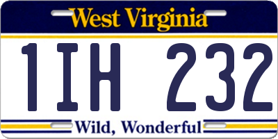 WV license plate 1IH232