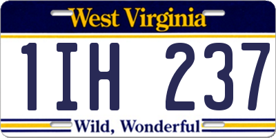 WV license plate 1IH237