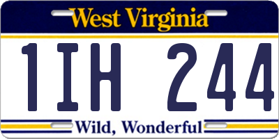 WV license plate 1IH244