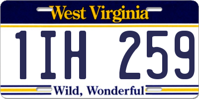 WV license plate 1IH259
