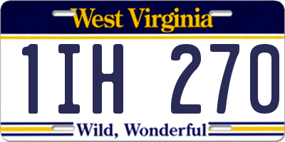 WV license plate 1IH270