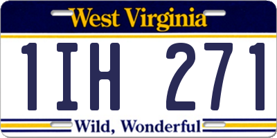 WV license plate 1IH271