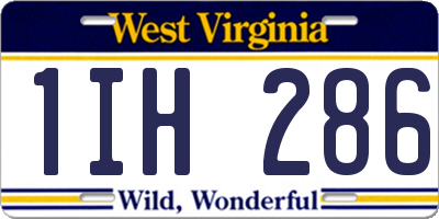 WV license plate 1IH286