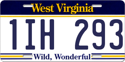 WV license plate 1IH293