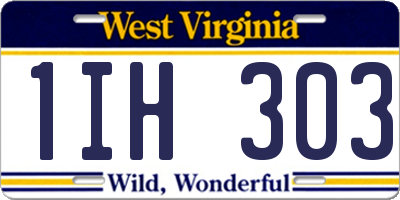 WV license plate 1IH303