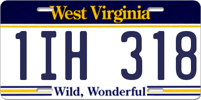 WV license plate 1IH318
