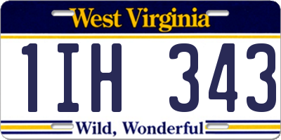 WV license plate 1IH343
