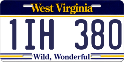 WV license plate 1IH380