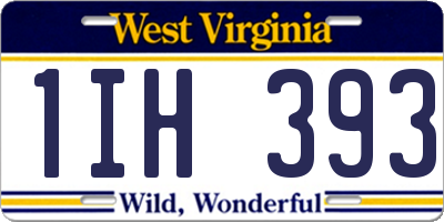 WV license plate 1IH393