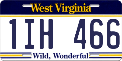 WV license plate 1IH466