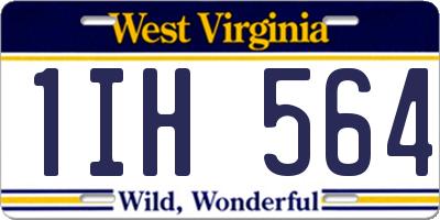 WV license plate 1IH564