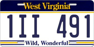 WV license plate 1II491