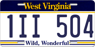 WV license plate 1II504