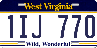 WV license plate 1IJ770