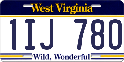 WV license plate 1IJ780