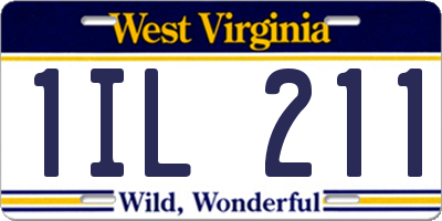 WV license plate 1IL211