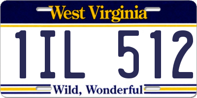 WV license plate 1IL512