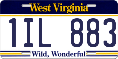 WV license plate 1IL883